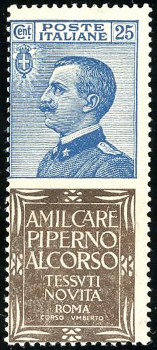 1924 - 25 cent. Piperno (6), gomma ... 