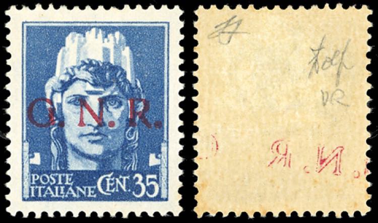 1944 - 35 cent. soprastampa G.N.R. ... 