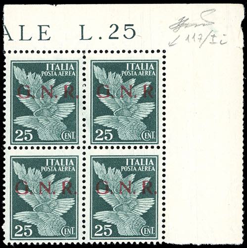 1943 - 25 cent. soprastampa G.N.R. ... 