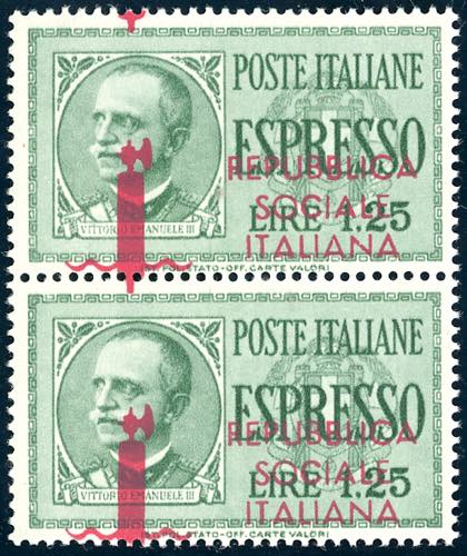 1944 - 1,25 lire coppia verticale ... 