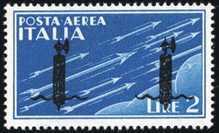 POSTA AEREA 1944 - 2 lire azzurro, ... 
