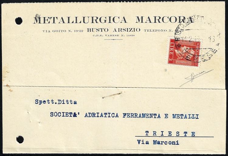 1946 - 3 lire marca da bollo, ... 