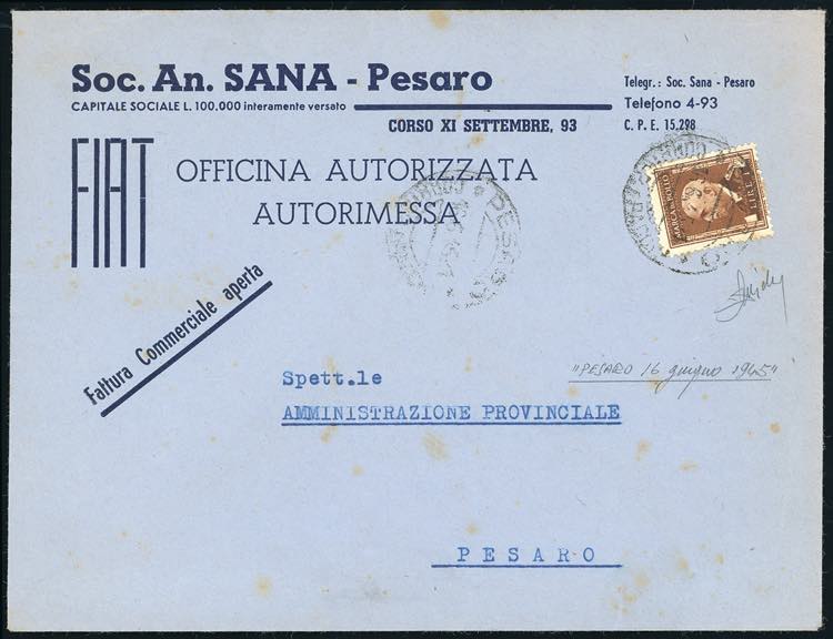 1945 - 1 lira bruno, marca da ... 