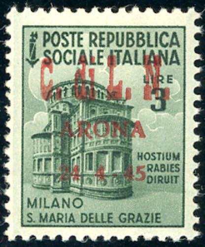 ARONA 1945 - 3 lire soprastampato ... 