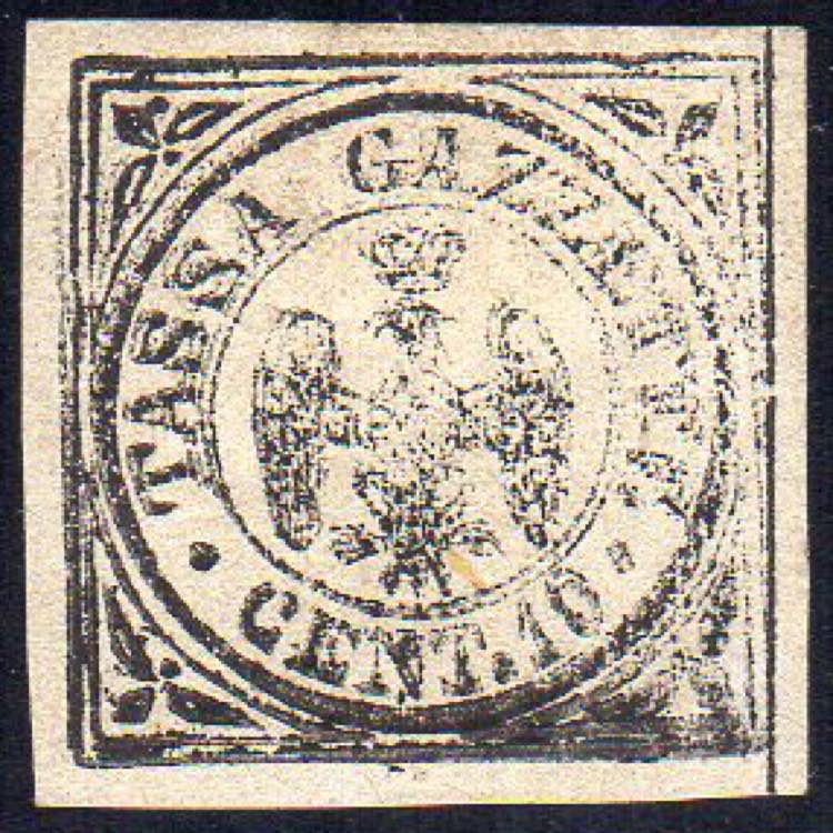 1859 - 10 cent. nero Aquilotto, ... 