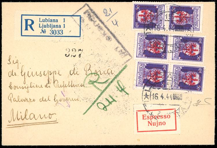 OCCUPAZIONE TEDESCA LUBIANA 1944 - ... 