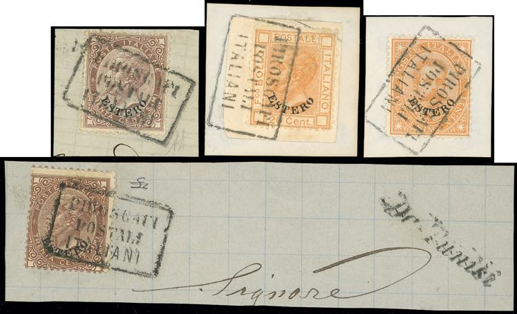 TUNISI 1874/81 - Tre esemplari De ... 