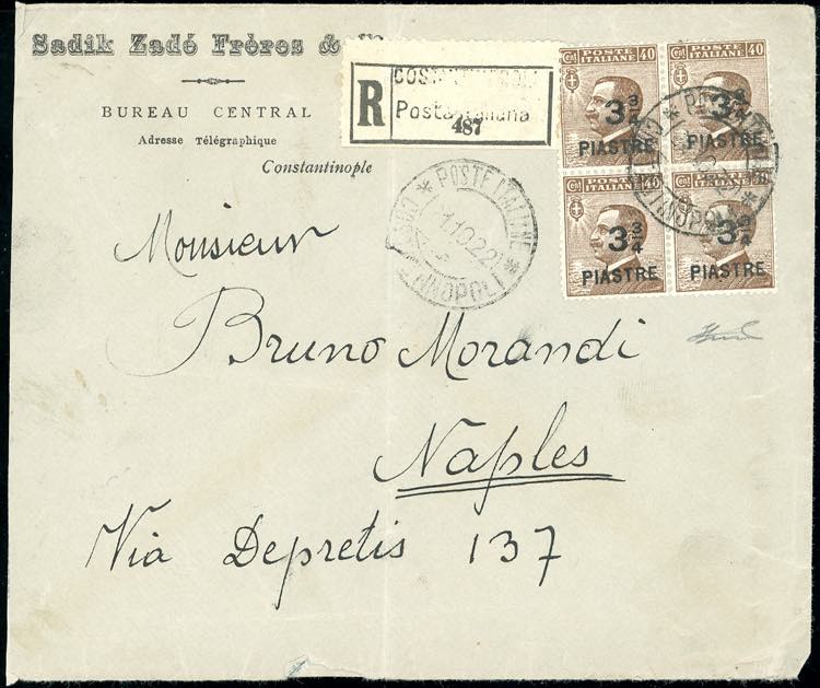 COSTANTINOPOLI 1922 - 3/4 p. su 40 ... 