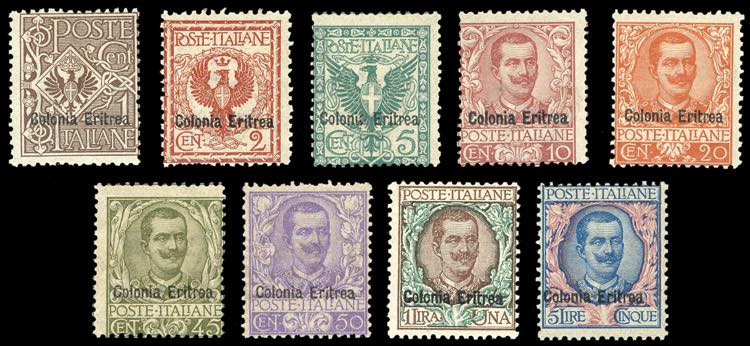 1903 - Floreale, serietta di nove ... 