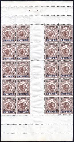 1924 - 2 cent. su 1 b, blocco di ... 