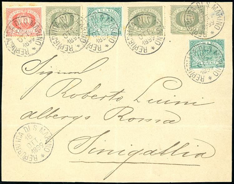 1892 - 2 cent. Cifra, due ... 