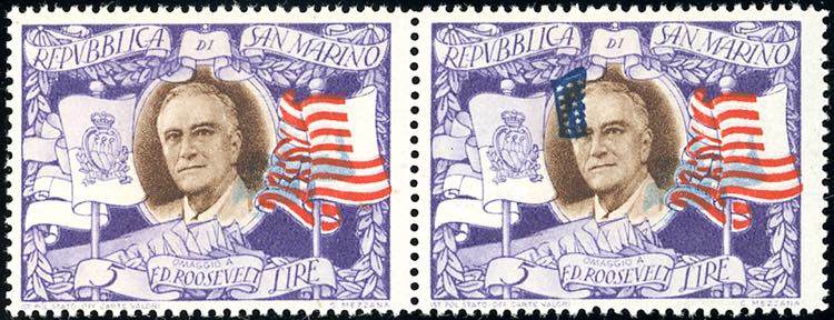 1947 - 5 lire Roosvelt, coppia ... 