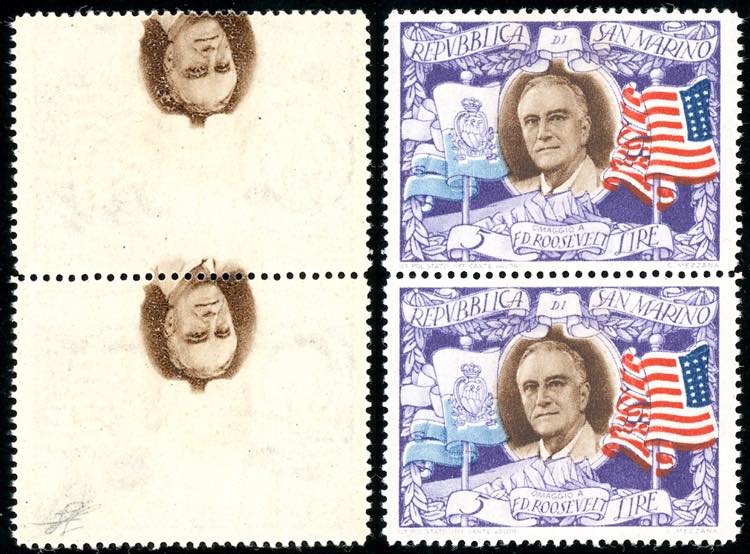 1947 - 5 lire Roosvelt, stampa ... 