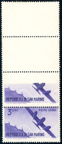 1946 - 3 lire Vedute, striscia ... 