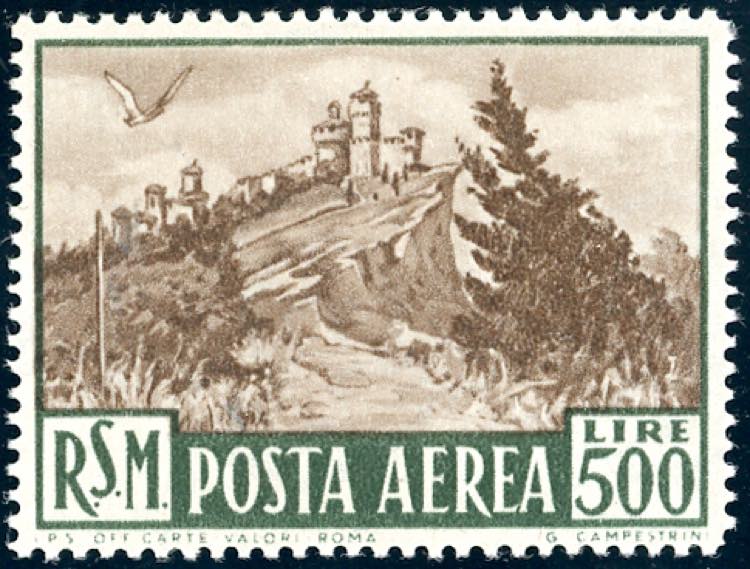 1951 - 500 lire Veduta (97), gomma ... 