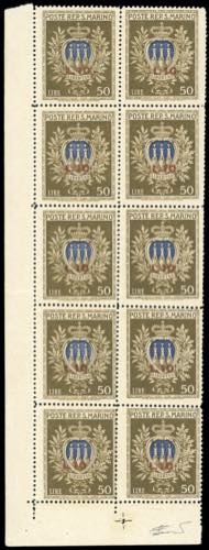 1946 - 10 lire su 50 lire Pro ... 