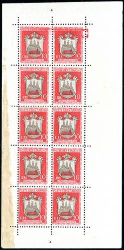 1946 - 10 lire Stemma, minifoglio ... 