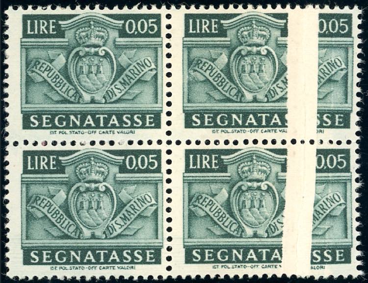 1945 - 5 cent. Stemma, blocco di ... 