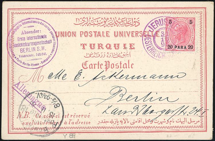 AUSTRIA LEVANTE 1898 - Cartolina ... 