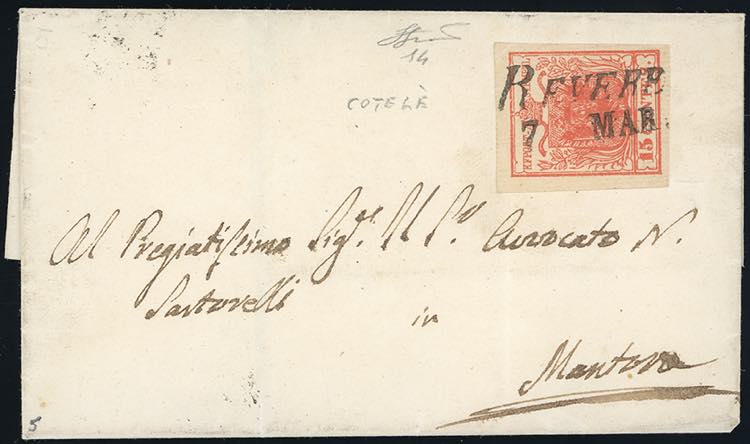 1851 - 15 cent. rosso vermiglio, I ... 