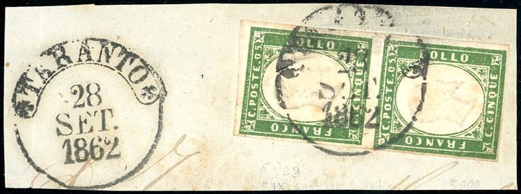 1862 - 5 cent. verde scuro IV ... 