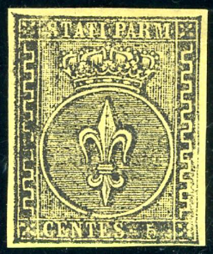 1852- 5 cent. giallo arancio (1), ... 