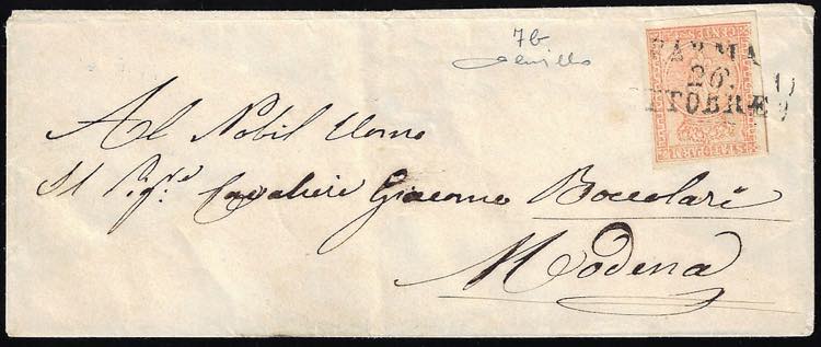 1854 - 15 cent. vermiglio chiaro, ... 