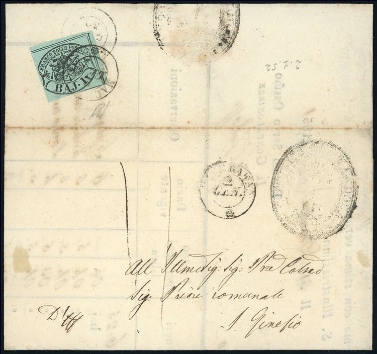 1852 - 1 baj verde grigiastro (2), ... 