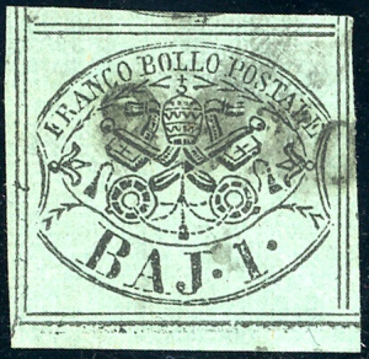 1852 - 1 baj verde grigiastro (2), ... 