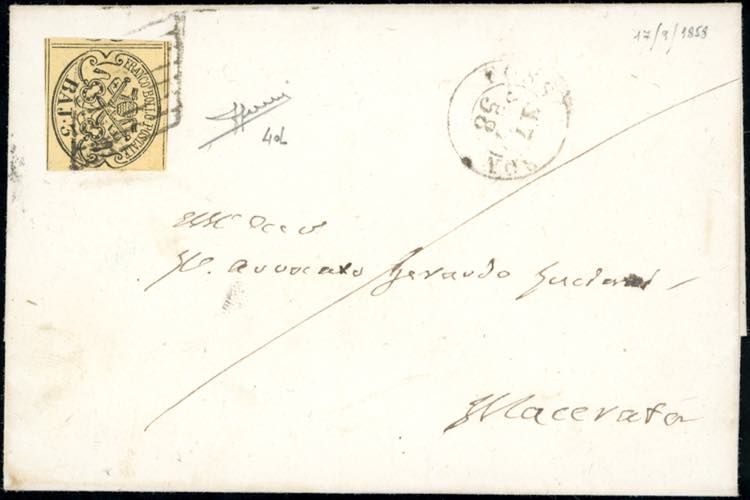 1858 - 3 baj giallo paglia (4d), ... 