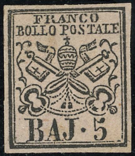 1852 - 5 baj rosa chiaro (6), ... 