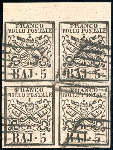 1852 - 5 baj rosa chiaro (6), ... 