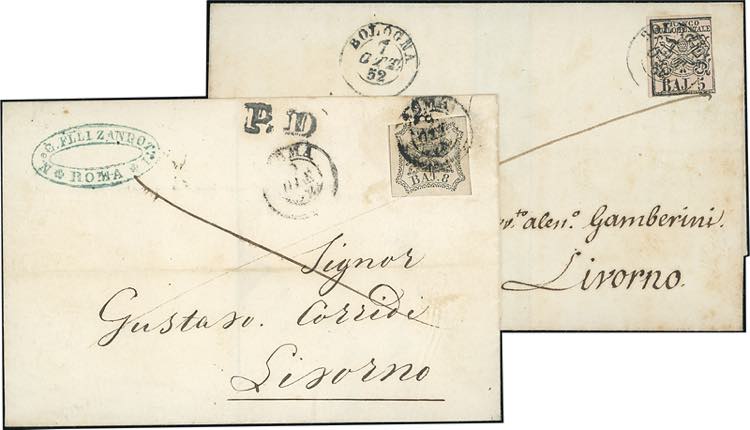 1852 - 5 baj rosa chiaro, 8 baj ... 