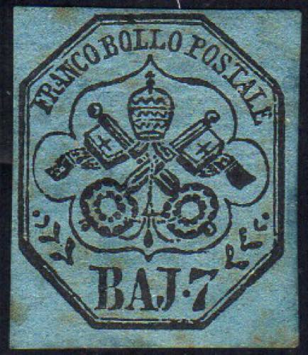 1852 - 7 baj azzurro (8), nuovo, ... 