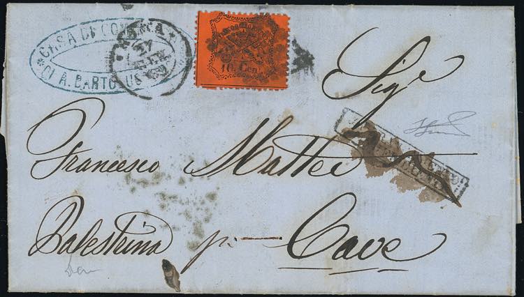 1869 - 10 cent. arancio vermiglio ... 