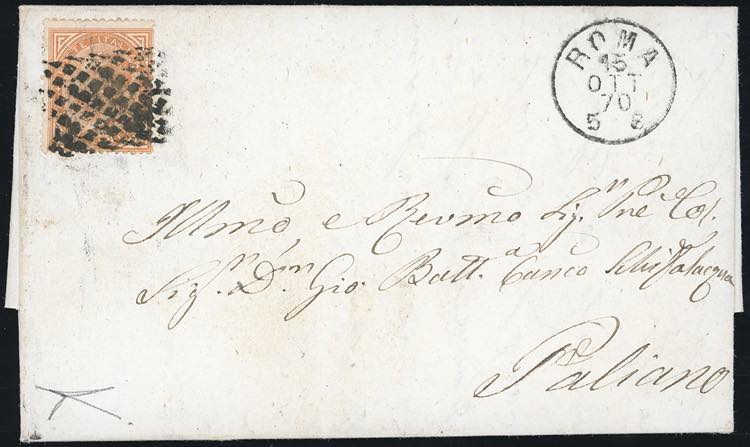 1870 - 10 cent. ocra, De La Rue, ... 