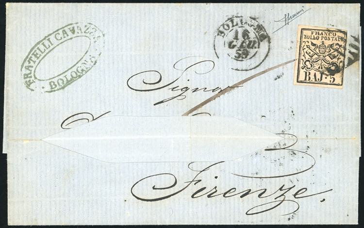 1859 - 5 baj rosa carminio (6A), ... 