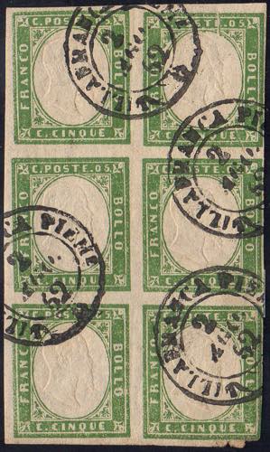 1862 - 5 cent. verde giallastro ... 