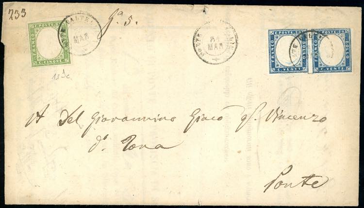 1862 - 5 cent. verde olivastro ... 