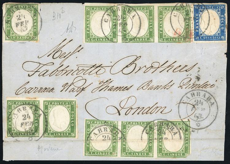 1863 - 5 cent. verde cupo (13E), ... 