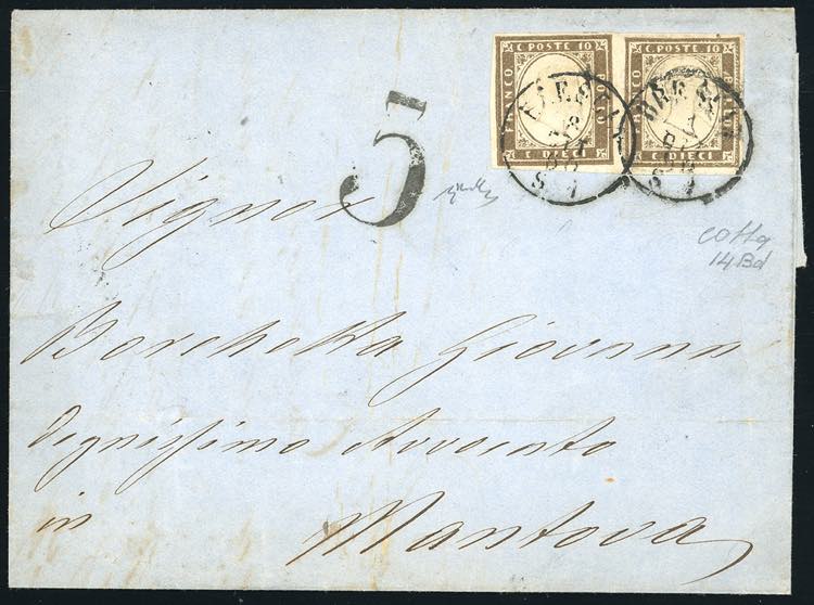 1860 - 10 cent. bruno olivastro ... 