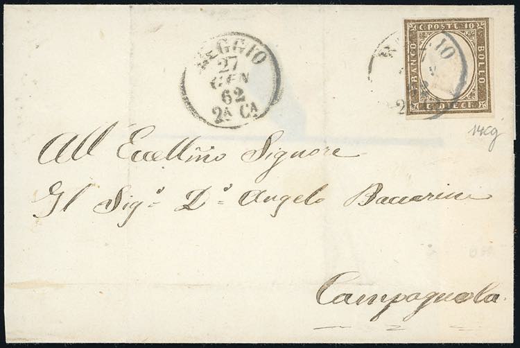 1862 - 10 cent. bruno grigio ... 