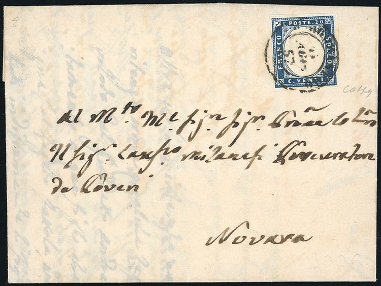 1857 - 20 cent. celeste oltremare ... 