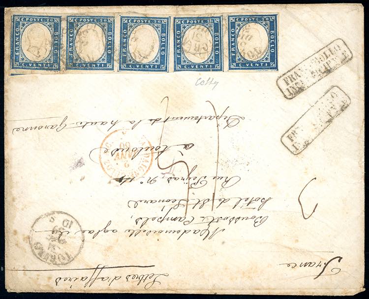 1859 - 20 cent. cobalto oltremare ... 