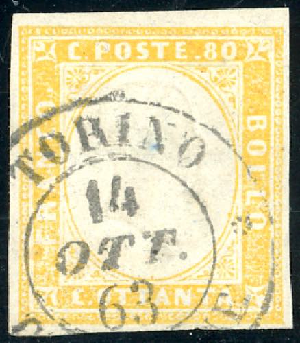 1861 - 80 cent. giallo (17Da), ... 