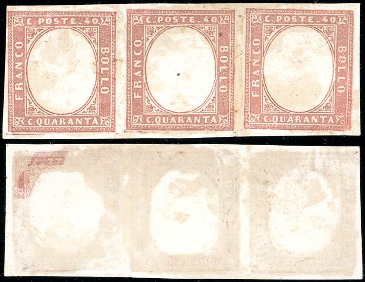 1861 - 40 cent., prova di stampa, ... 