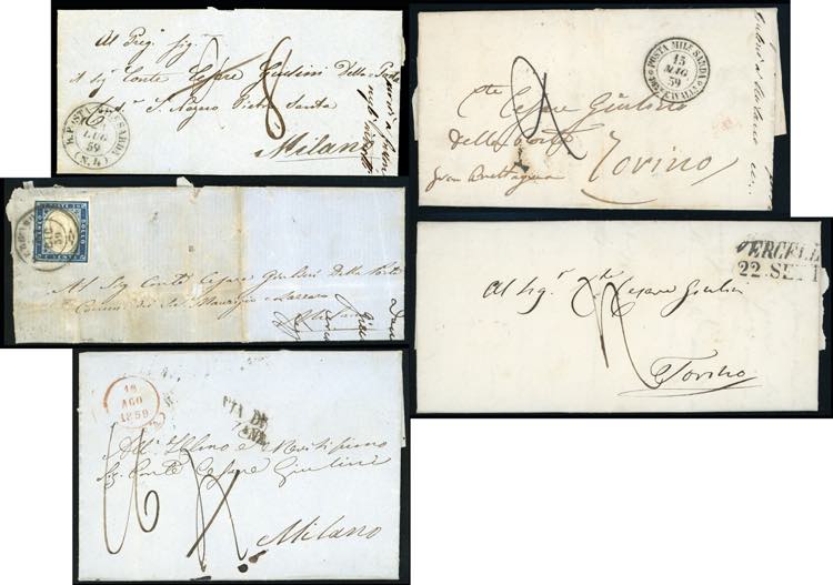 POSTA MILITARE 1848/59 - Cinque ... 