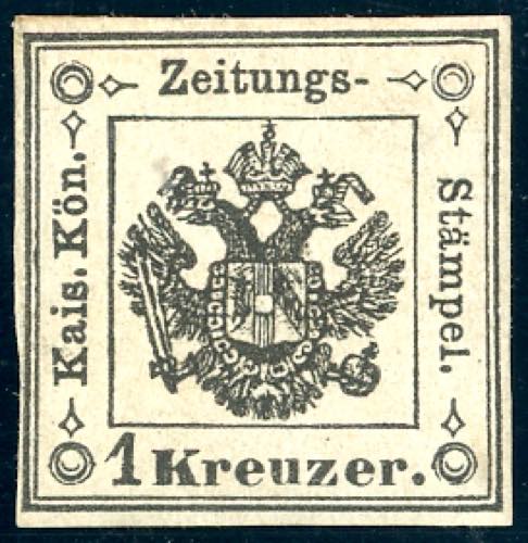 1859 - 1 kr. nero (2), gomma ... 
