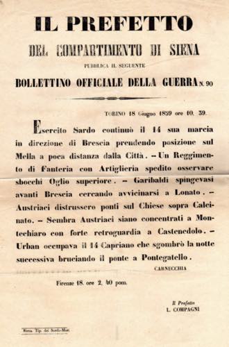 1859 - Manifesto a stampa del ... 
