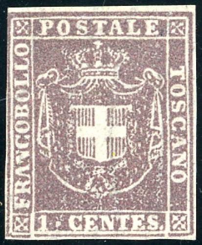 1860 - 1 cent. violetto bruno ... 